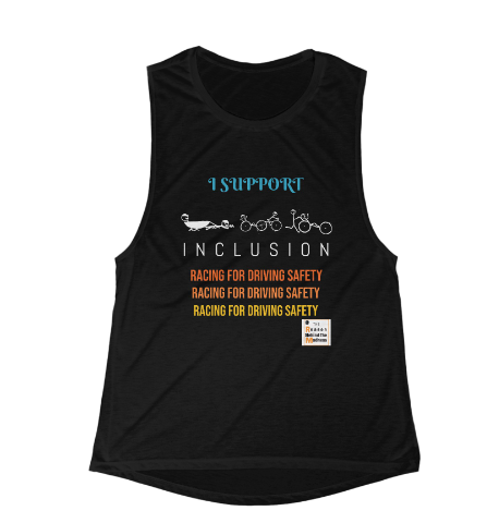 I support Inclusion Women's Flowy Scoop Muscle Tank- SuperMI