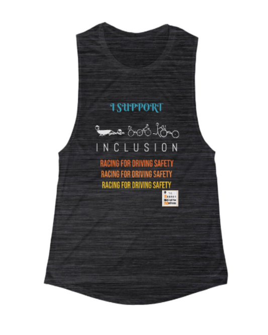 I support Inclusion Women's Flowy Scoop Muscle Tank- SuperMI